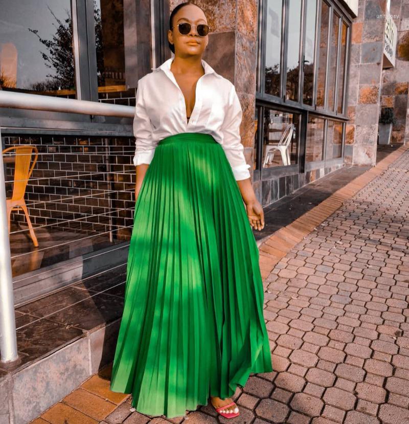 Skirts WUHE Pleated High Waist Loose Big Swing Floor Length Maxi Skirt Vintage Women Streetwear Fashion Black Green Party Long
Skirts WUHE Pleated High Waist Loose Big Swing Floor Length Maxi Skirt Vintage Women Streetwear Fashion Black Green Party Long