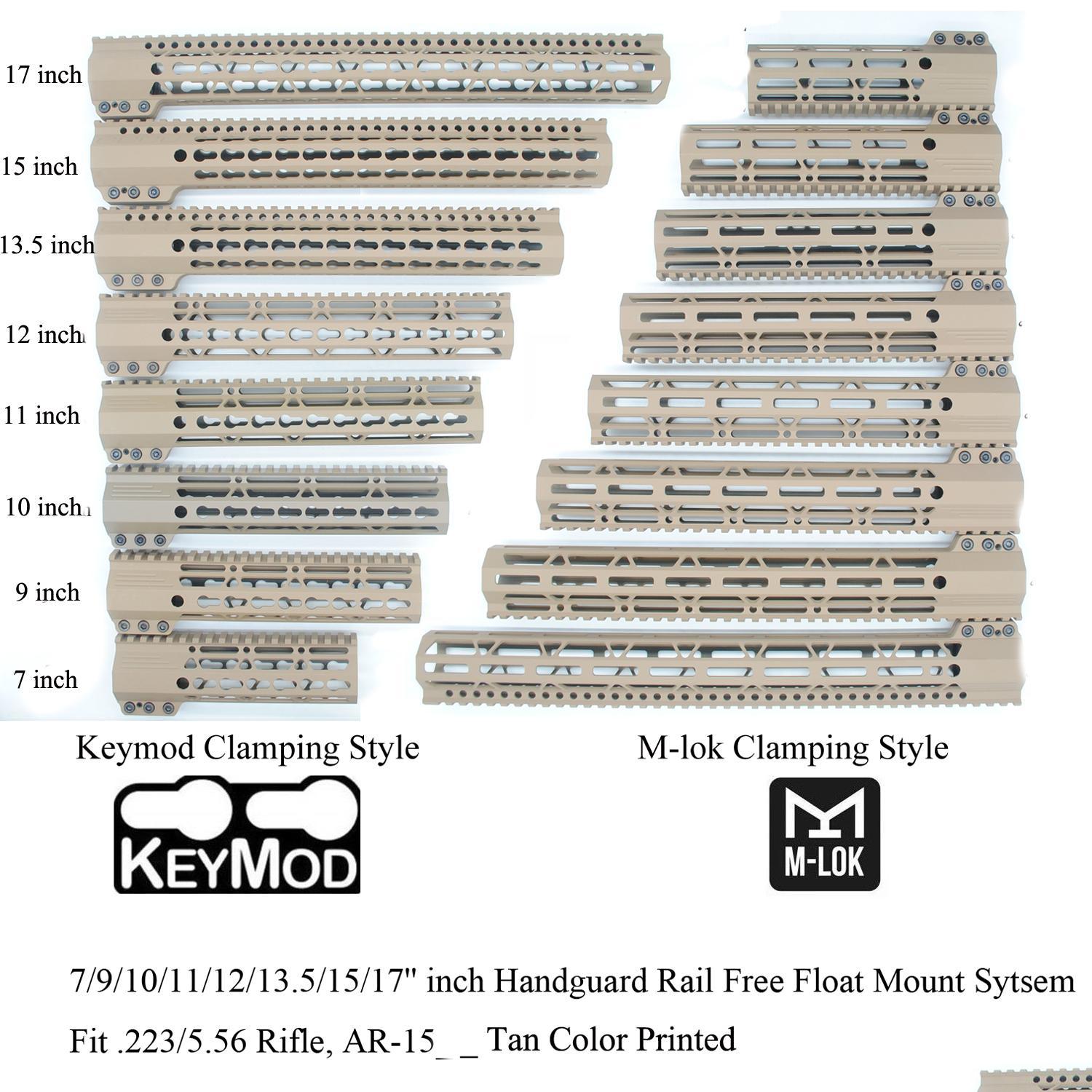 Others Tactical Accessories 7/9/10/11/12/13 5/15/17 Inch Keymod/Mlok Clam Style Handguard Rail Float Picatinny Mount Systemtan Color Dhjrt, Tan color printed
Others Tactical Accessories 7/9/10/11/12/13 5/15/17 Inch Keymod/Mlok Clam Style Handguard Rail Float Picatinny Mount Systemtan Color Dhjrt, Tan color printed