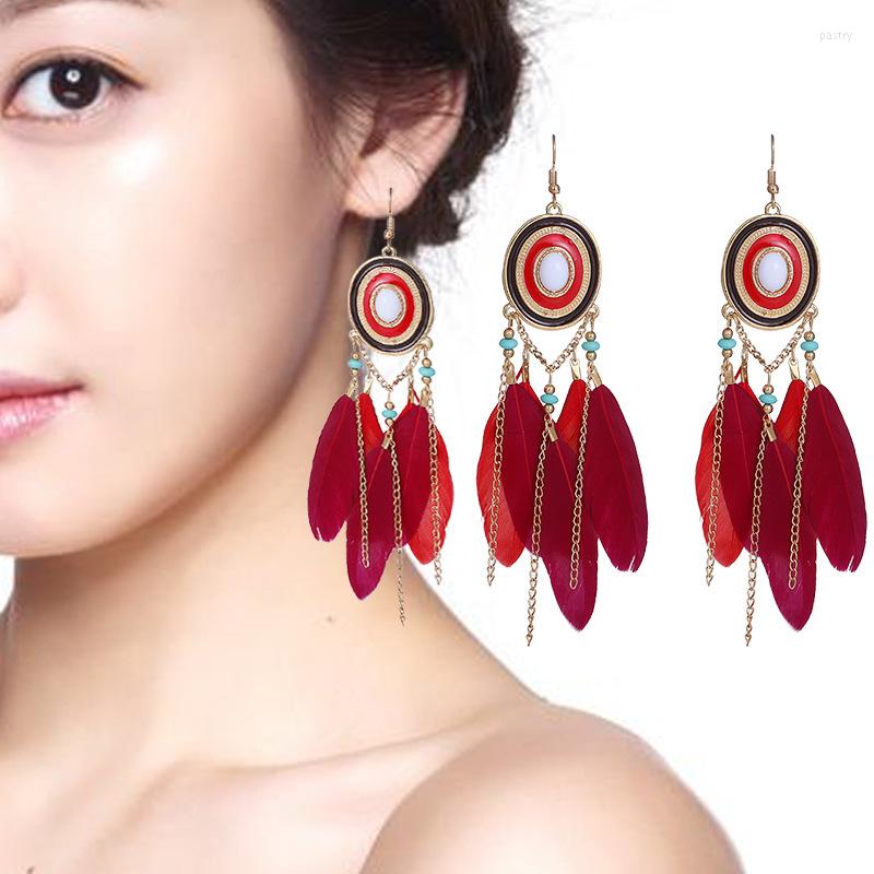 Dangle Earrings Women's Fashion Feather Style Ethnic Bohemian Big Pendant Tassel Women Jewelry Accessories Wholesale
Dangle Earrings Women's Fashion Feather Style Ethnic Bohemian Big Pendant Tassel Women Jewelry Accessories Wholesale