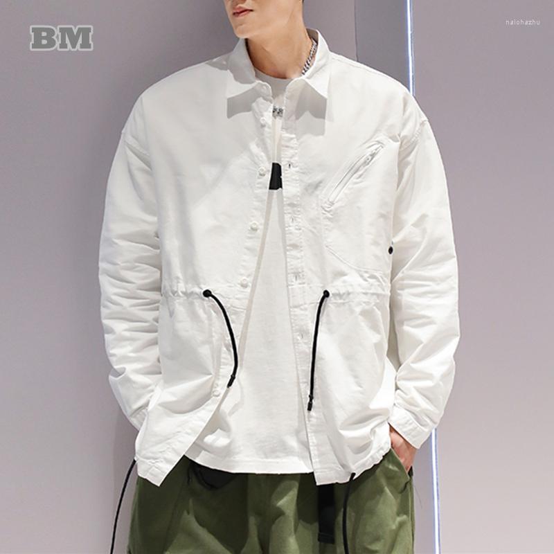Men's Casual Shirts Spring Autumn Korean Fashion Hip Hop Drawstring Lapel Shirt Men Clothing Streetwear Long Sleeve Harajuku Thin Coats Male, White
Men's Casual Shirts Spring Autumn Korean Fashion Hip Hop Drawstring Lapel Shirt Men Clothing Streetwear Long Sleeve Harajuku Thin Coats Male, White