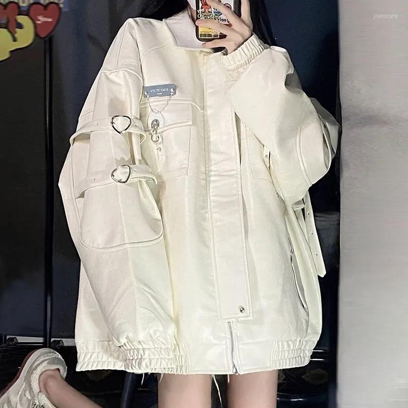 Women's Jackets High-Quality Leather Love Ring Buckle PU Jacket Men And Female All-match 2023 Early Spring National Tide Top, Creamy-white
Women's Jackets High-Quality Leather Love Ring Buckle PU Jacket Men And Female All-match 2023 Early Spring National Tide Top, Creamy-white