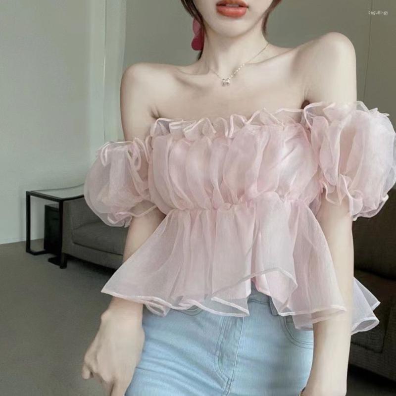 Women' Blouses Kawaii Womens Clothes Off Shoulder Shirt Puff-sleeved Fairy Tops Summer Sweet Baby Sexy French Pink Blue Beige Blouse
Women' Blouses Kawaii Womens Clothes Off Shoulder Shirt Puff-sleeved Fairy Tops Summer Sweet Baby Sexy French Pink Blue Beige Blouse
