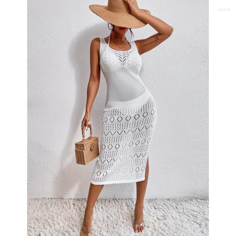 Women' Swimwear 2023 White Sleeveless Sexy Tight Dress Hollow Long Beach Halter Knitted Side Split Bikini Swimsuit Cover-up Women
Women' Swimwear 2023 White Sleeveless Sexy Tight Dress Hollow Long Beach Halter Knitted Side Split Bikini Swimsuit Cover-up Women