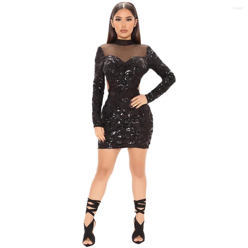 Casual Dresses 2023 Fashion Sexy Sheer Mesh Round Neck Sequined Backless Sheath Party Dress Pure Color Mini Short, Black
Casual Dresses 2023 Fashion Sexy Sheer Mesh Round Neck Sequined Backless Sheath Party Dress Pure Color Mini Short, Black