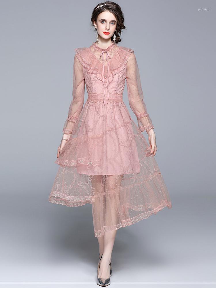 Casual Dresses Spring Women Lace Embroidered Pink Dress Long Sleeve Flower Embroidery Irregular Office Party Midi Night
Casual Dresses Spring Women Lace Embroidered Pink Dress Long Sleeve Flower Embroidery Irregular Office Party Midi Night