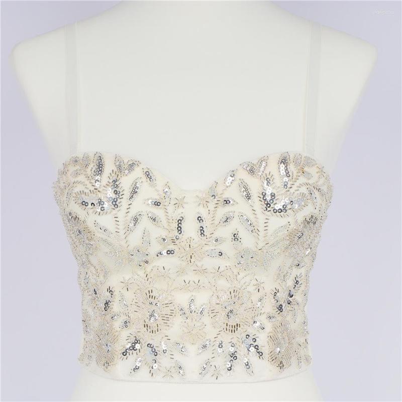 Women's Tanks French Style Fashion Ins Sleeveless Sequins Camisole Women Nightclub Party Tank Tops Cropped Top Sexy Push Up Bustier Bra, White
Women's Tanks French Style Fashion Ins Sleeveless Sequins Camisole Women Nightclub Party Tank Tops Cropped Top Sexy Push Up Bustier Bra, White