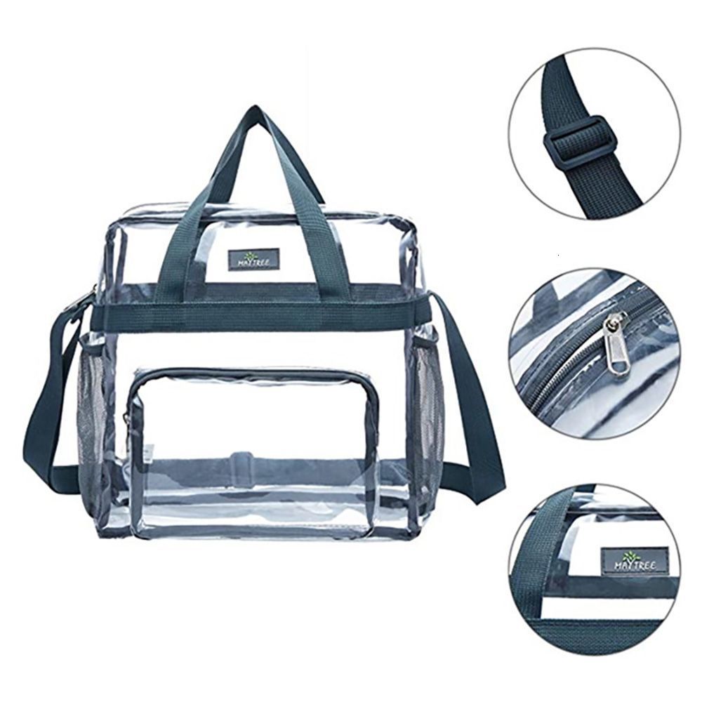 School Bags PVC Clear Purse Large Capacity Stadium Approved Crossbody for Concerts Sports Festivals 230313