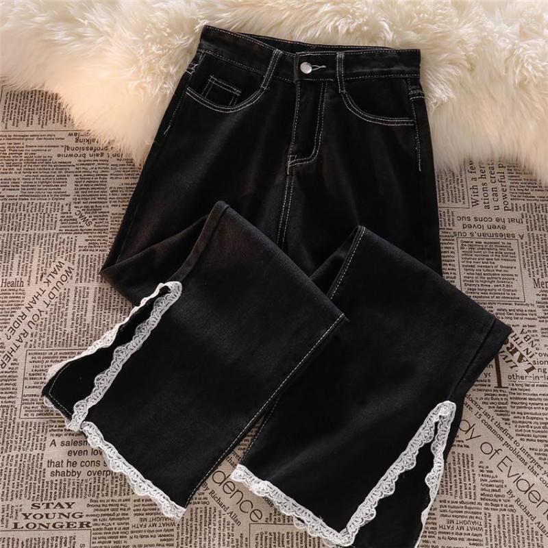 Women' Jeans Gowyimmes Autumn Casual Women Lace Spring Lady High Waist Long Wide Leg Pant Big Size Girl Denim Pants Trousers PD1152, Black 
Women' Jeans Gowyimmes Autumn Casual Women Lace Spring Lady High Waist Long Wide Leg Pant Big Size Girl Denim Pants Trousers PD1152, Black