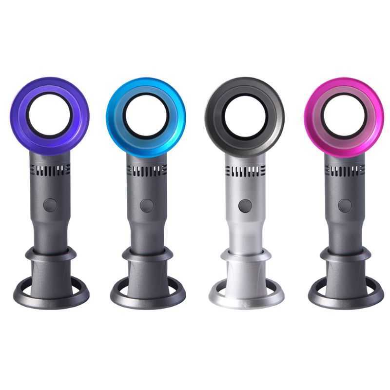 Electric Fans Mini Portable Handheld Bladeless USB Rechargeable Leafless Cooling Cooler with 3 Speed Level Home Office Outdoor Y2303