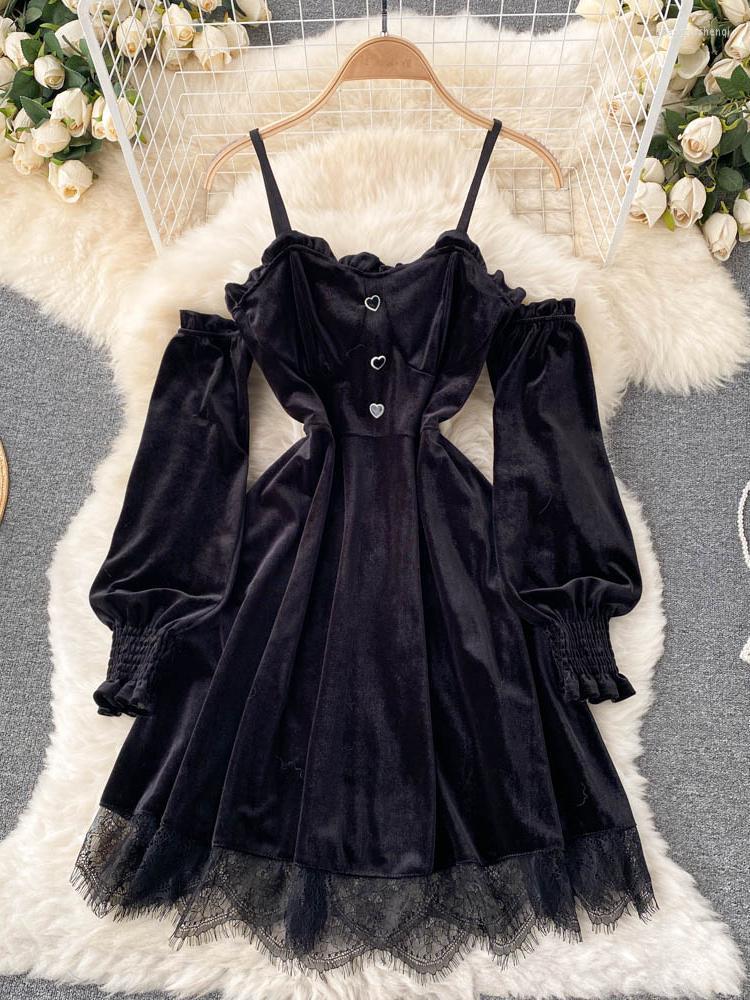 Casual Dresses ZCWXM Y2K Fashion Princess Black Mini Dress Women Off Shoulders High Waist Lace Patchwork Gothic Korean Party Vestidos
Casual Dresses ZCWXM Y2K Fashion Princess Black Mini Dress Women Off Shoulders High Waist Lace Patchwork Gothic Korean Party Vestidos