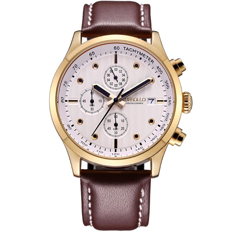 Wristwatches Original Fashion Designer Gold White Dial Chronograph Function Men Wrist Watch, Black
Wristwatches Original Fashion Designer Gold White Dial Chronograph Function Men Wrist Watch, Black