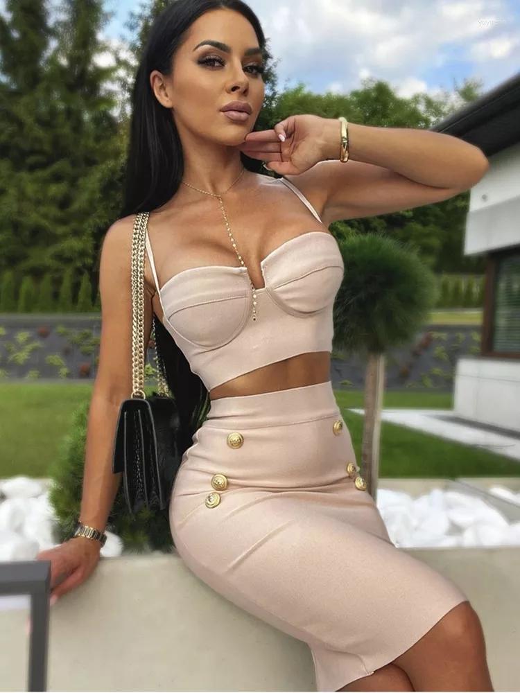 Casual Dresses Summer Black Women Sexy Strap 2 Pieces Bodycon Mini Dress Rayon Bandage Button Fashion Nightclub Party Celebrate Outfit
Casual Dresses Summer Black Women Sexy Strap 2 Pieces Bodycon Mini Dress Rayon Bandage Button Fashion Nightclub Party Celebrate Outfit