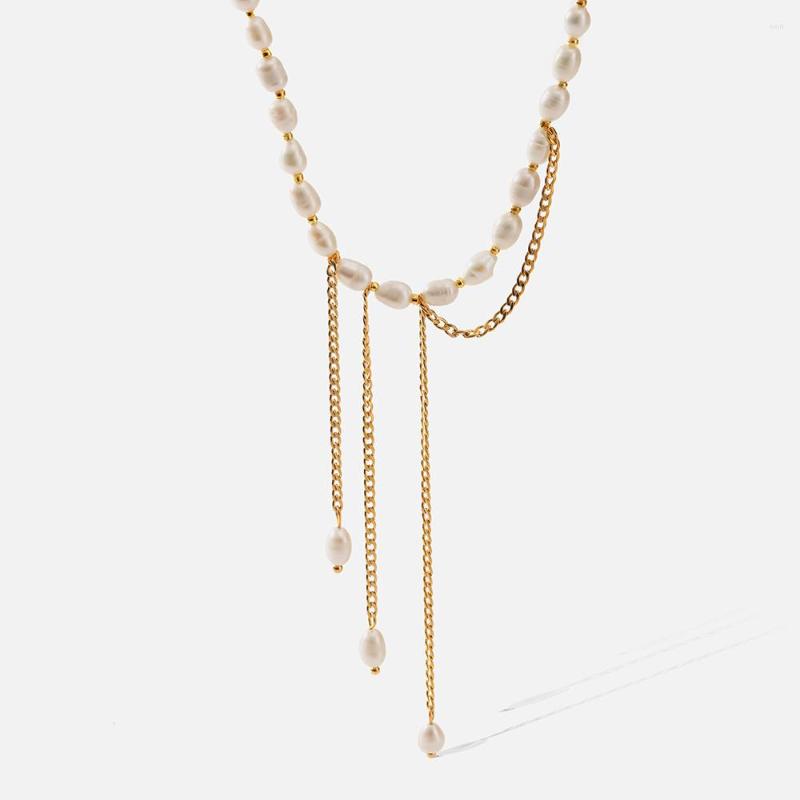 Pendant Necklaces Stainless Steel Baroque Natural Pearl Tassel Necklace For Women High Quality 18 K Chain Choker No Fade Jewelry
Pendant Necklaces Stainless Steel Baroque Natural Pearl Tassel Necklace For Women High Quality 18 K Chain Choker No Fade Jewelry