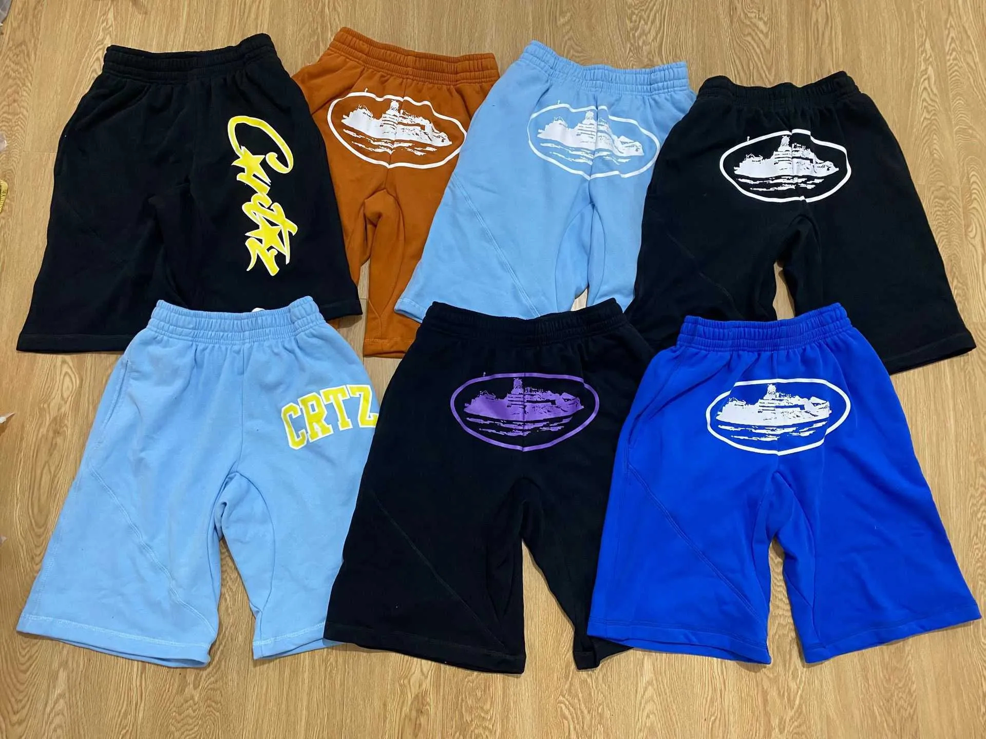mens corteiz Ship Print Shorts INS Fashion Hip Hop Skateboarding Casual Pants for Men and Women All Seasons L2p4#