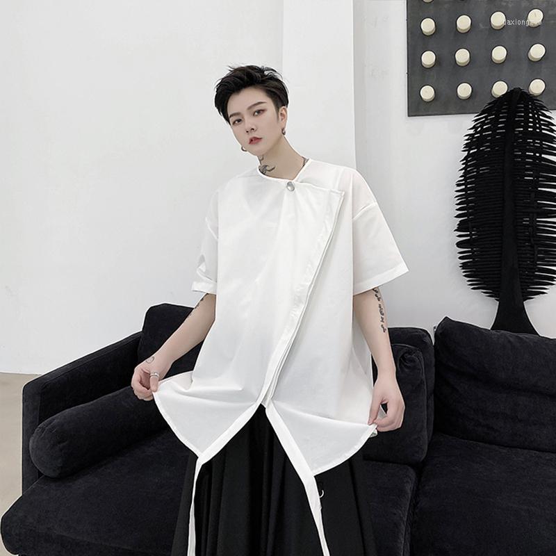 Men's T Shirts Short Sleeve Summer Half Fashion Asymmetric Clothes Men Hairstyle Personality Ribbon Teacher T-shirt Split, White
Men's T Shirts Short Sleeve Summer Half Fashion Asymmetric Clothes Men Hairstyle Personality Ribbon Teacher T-shirt Split, White