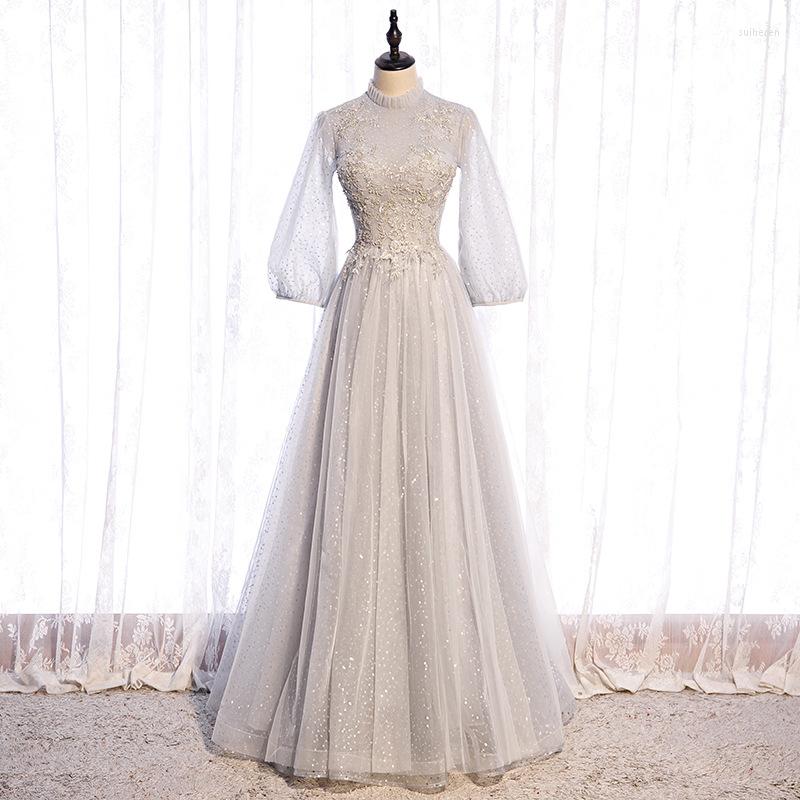 Ethnic Clothing Gray Temperament Evening Party Dress Elegant A-line Banquet Embroidery Hostess Fairy Maxi Mesh Retro Prom Gown
Ethnic Clothing Gray Temperament Evening Party Dress Elegant A-line Banquet Embroidery Hostess Fairy Maxi Mesh Retro Prom Gown
