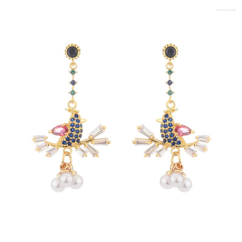 Dangle Earrings Fashion Cute Pearl Bird Drop Year GIft For Girl High Quality Sparkling Cubic Zirconia Long Earing Female Jewelry
Dangle Earrings Fashion Cute Pearl Bird Drop Year GIft For Girl High Quality Sparkling Cubic Zirconia Long Earing Female Jewelry