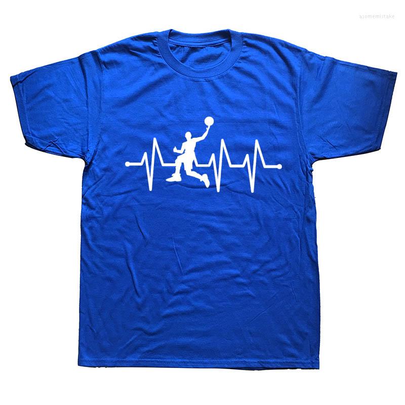 Men's T Shirts Basketballer Heartbeat T-Shirt Men Brand Clothing Fashion Mens Shirt Cotton, White