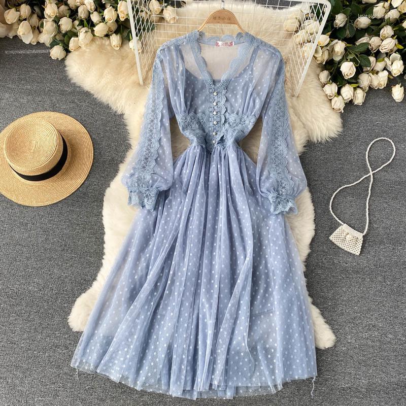 Work Dresses French Elegant Mesh Dress Spring Autumn Long Sleeve V Neck Vintage Ladies Slim V-neck Party Robe Vestidos, White
Work Dresses French Elegant Mesh Dress Spring Autumn Long Sleeve V Neck Vintage Ladies Slim V-neck Party Robe Vestidos, White
