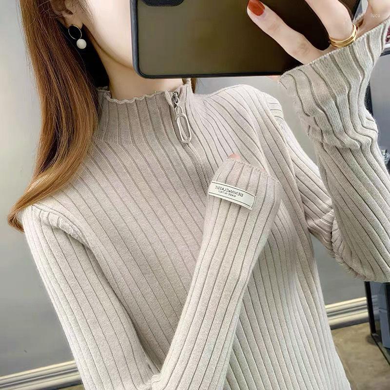 Women's Sweaters Pullover Sweater Women Autumn And Winter Korean Slim Zipper Inside Half High Collar Knitwear Top, Black
Women's Sweaters Pullover Sweater Women Autumn And Winter Korean Slim Zipper Inside Half High Collar Knitwear Top, Black
