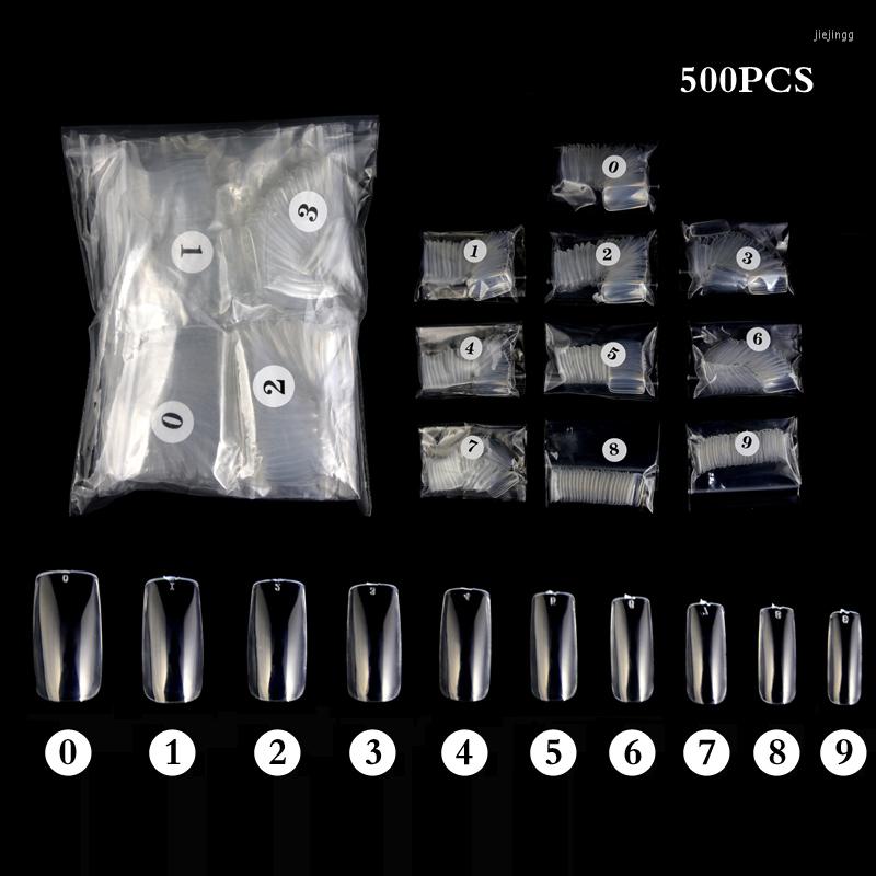 False Nails 500pcs/100pcs Full Coverage Nail Form Acrylic Overhead 10 Size Press On, 01c100