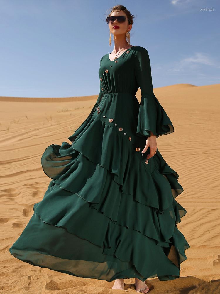 Ethnic Clothing Ramadan Morocco Dress Muslim Abaya Eid Mubarak Evening Dresses Women Chiffon Dubai Saudi Turkey Islam Robe Femme Kaftan
Ethnic Clothing Ramadan Morocco Dress Muslim Abaya Eid Mubarak Evening Dresses Women Chiffon Dubai Saudi Turkey Islam Robe Femme Kaftan