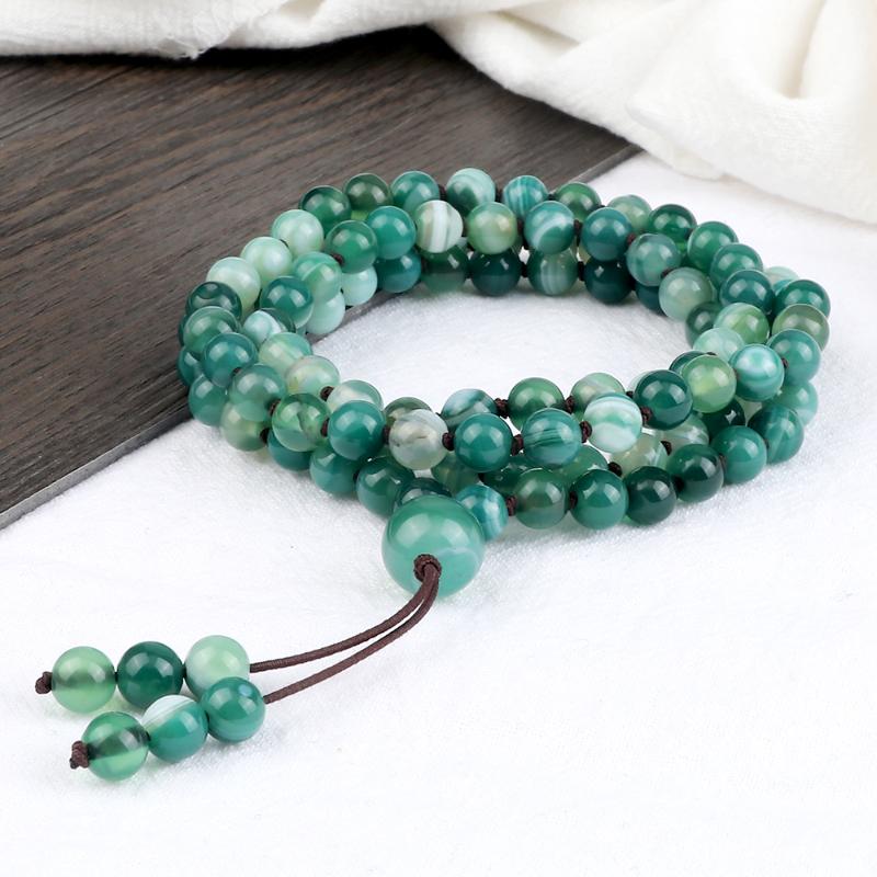 Strand Beaded Strands 6MM Green Striped Agate Multilayer Bracelet Prayer Elastic Rope 108 Beads Necklace Women Yoga Healing Jewelry Gift For
Strand Beaded Strands 6MM Green Striped Agate Multilayer Bracelet Prayer Elastic Rope 108 Beads Necklace Women Yoga Healing Jewelry Gift For