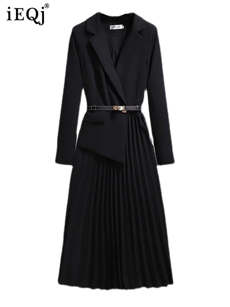 Casual Dresses IEQJ Summer Dersses Women Notched Long Sleeve With Belt Pleated Stitching Design Midi Dress Fashion Female Robe 3W6082 230313, Apricot dress
Casual Dresses IEQJ Summer Dersses Women Notched Long Sleeve With Belt Pleated Stitching Design Midi Dress Fashion Female Robe 3W6082 230313, Apricot dress