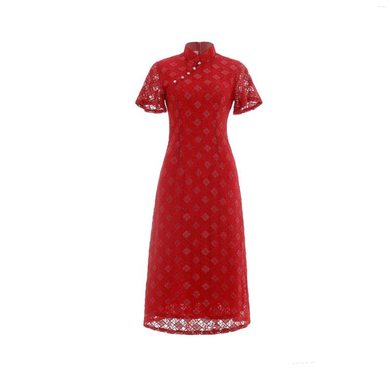 Ethnic Clothing Red Chinese National Fashion Lace Cheongsam Vintage Plus Size Female Women Long Dress Lining Qipao M To 4XL
Ethnic Clothing Red Chinese National Fashion Lace Cheongsam Vintage Plus Size Female Women Long Dress Lining Qipao M To 4XL
