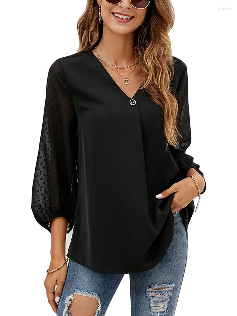 Women's Blouses Womens Chiffon 3 4 Sleeve V Neck Shirt Casual Swiss Dot Button Down Loose Fit Blouse Summe Tunic Tops, Black
Women's Blouses Womens Chiffon 3 4 Sleeve V Neck Shirt Casual Swiss Dot Button Down Loose Fit Blouse Summe Tunic Tops, Black