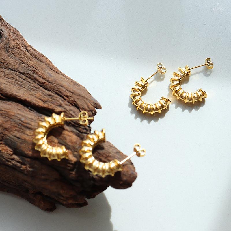 Stud Earrings Titanium Steel Threaded C Shaped For Women Classic Vintage 18K Gold Plated Personality Jewelry
Stud Earrings Titanium Steel Threaded C Shaped For Women Classic Vintage 18K Gold Plated Personality Jewelry