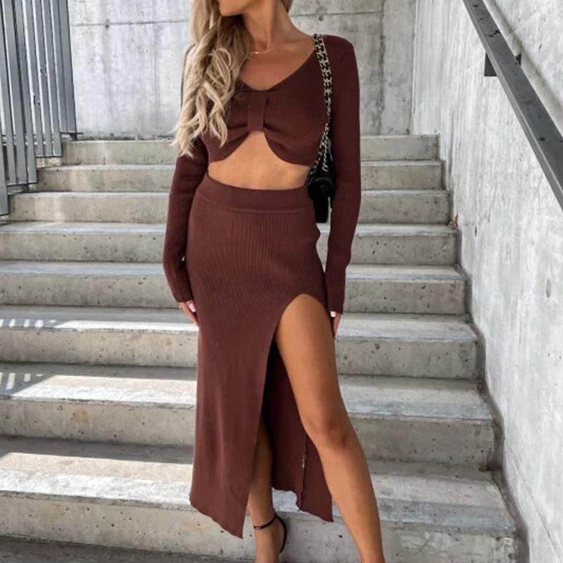 Women' Tracksuits Sexy Ribbed Long Skirts Outfits Elegant V-neck Crop Tops And Hight Split Skirt Suits Women Casual Sleeve Solid Skinny, 03 grey
Women' Tracksuits Sexy Ribbed Long Skirts Outfits Elegant V-neck Crop Tops And Hight Split Skirt Suits Women Casual Sleeve Solid Skinny, 03 grey