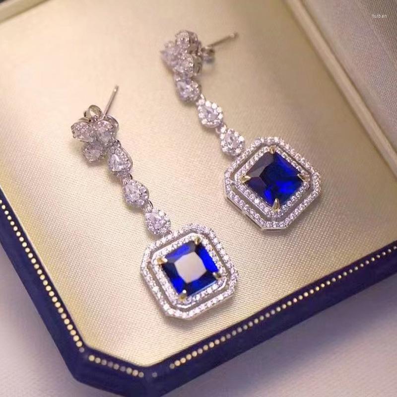 Stud Earrings Blue Square Shape 925 Sterling Silver For Women Fine Jewelry With Zircon
Stud Earrings Blue Square Shape 925 Sterling Silver For Women Fine Jewelry With Zircon