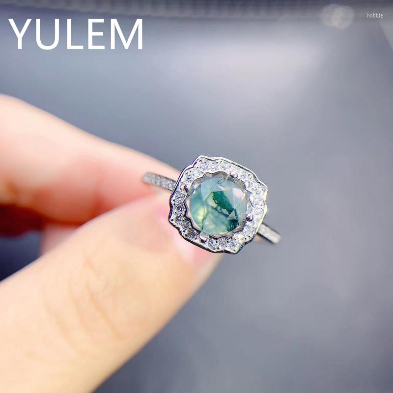 Cluster Rings YULEM Natural Algae Green Agate Greenstone Round S925 Sterling Silver Adjustable Ring Girlfriend Gift Women Luxury Jewelry
Cluster Rings YULEM Natural Algae Green Agate Greenstone Round S925 Sterling Silver Adjustable Ring Girlfriend Gift Women Luxury Jewelry