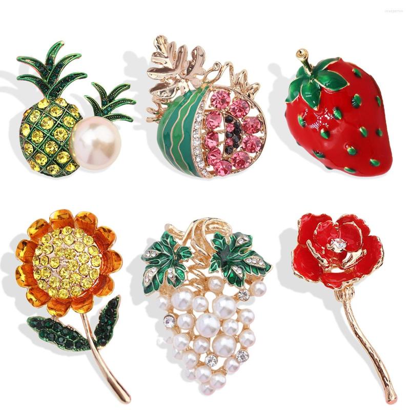 Brooches Rhinestone Enamel Plant Fruit Brooch Pomegranate Pearl Flower Grape Pineapple Women Badge Scarf Suit Jewelry
Brooches Rhinestone Enamel Plant Fruit Brooch Pomegranate Pearl Flower Grape Pineapple Women Badge Scarf Suit Jewelry