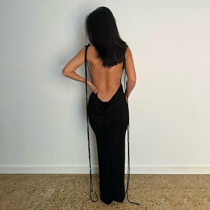 Casual Dresses Knitted Bandage Backless Sexy Summer Maxi Dress Woman Spaghetti Strap Sleeveless Fashion Elegant Long For Women Outfits, Black
Casual Dresses Knitted Bandage Backless Sexy Summer Maxi Dress Woman Spaghetti Strap Sleeveless Fashion Elegant Long For Women Outfits, Black