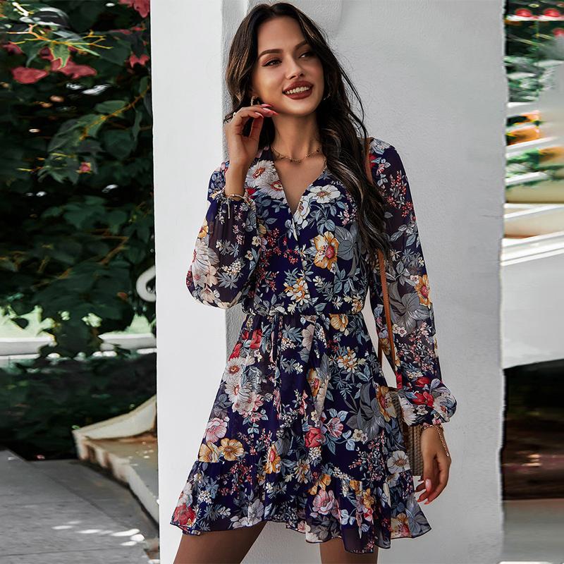 Casual Dresses 2023 V-neck Floral Print Beach Temperament Summer Women' Holiday Long-sleeved Loose Dress Women Boho, 01
Casual Dresses 2023 V-neck Floral Print Beach Temperament Summer Women' Holiday Long-sleeved Loose Dress Women Boho, 01