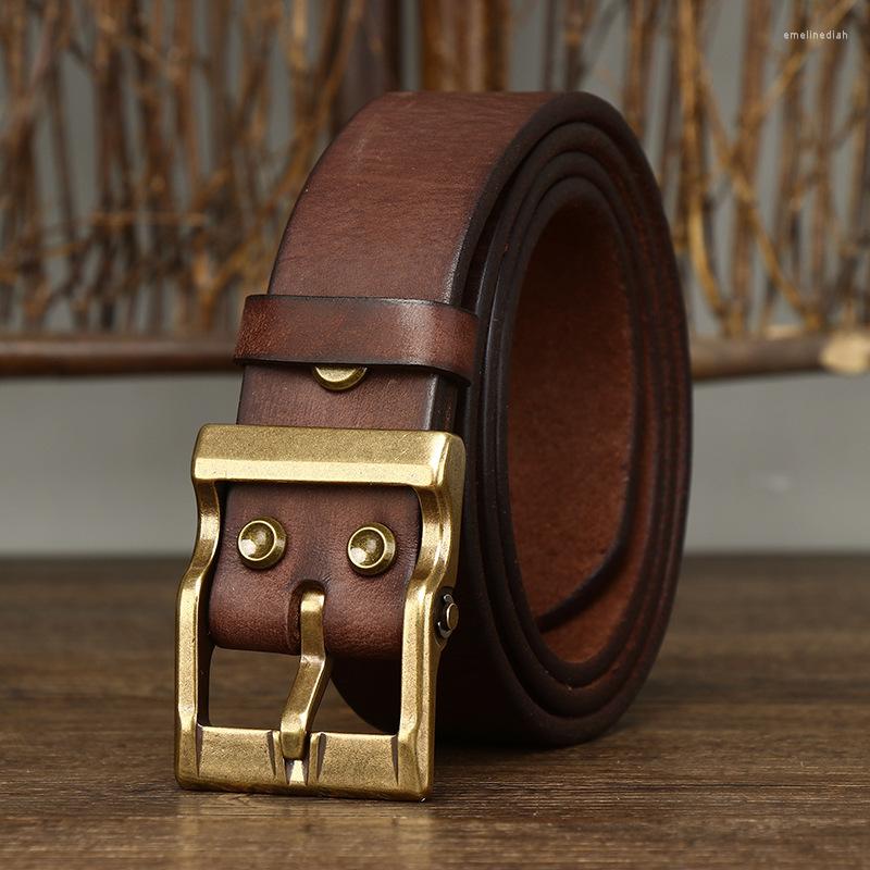 Belts 3. 8cm Wide High Quality Genuine Leather Belt Men's Retro Thickened First Layer Cowhide Brass Buckle Pin Jeans Luxury, Black
Belts 3. 8cm Wide High Quality Genuine Leather Belt Men's Retro Thickened First Layer Cowhide Brass Buckle Pin Jeans Luxury, Black