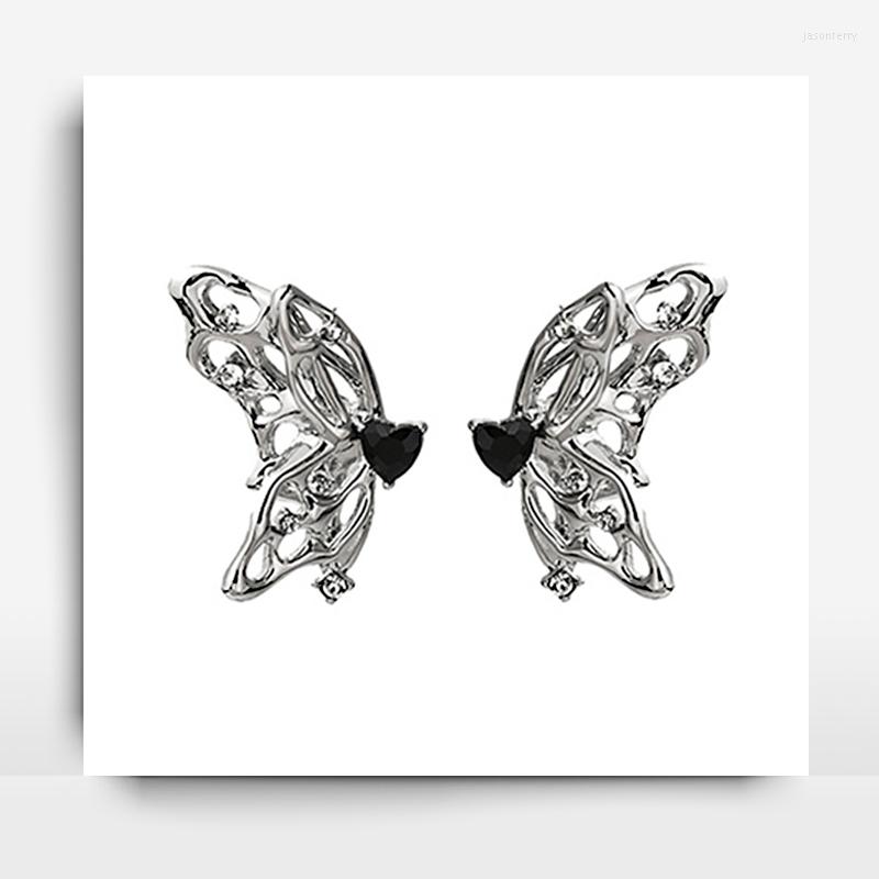 Stud Earrings Silver Needle Black Zircon Hollow Butterfly Asymmetric Personality Creative For Women's Metal Sweet Temperament Earwear
Stud Earrings Silver Needle Black Zircon Hollow Butterfly Asymmetric Personality Creative For Women's Metal Sweet Temperament Earwear