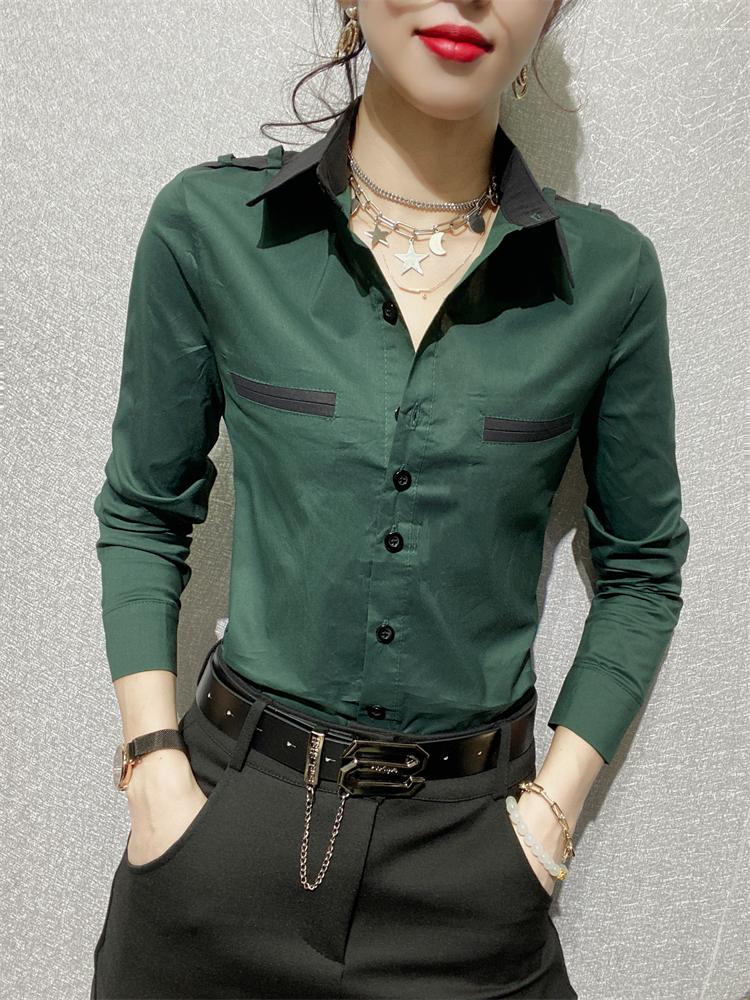 Women's Blouses Women Long Sleeve Army Green Shirts Roupas Femininas For, Black
Women's Blouses Women Long Sleeve Army Green Shirts Roupas Femininas For, Black