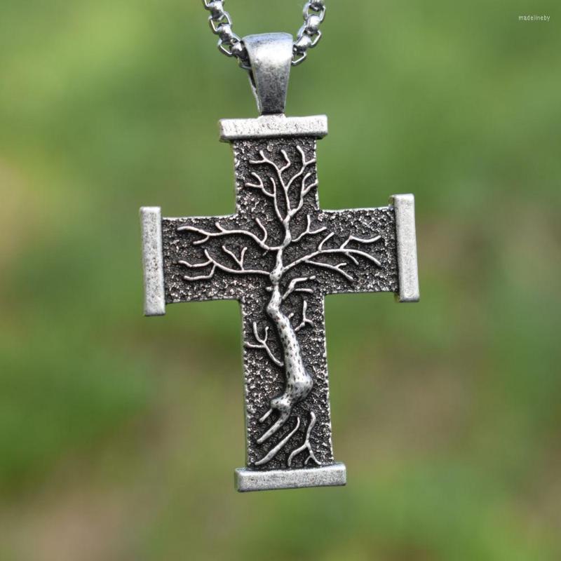 Chains Tree Of Life Cross Necklace Silver Color Statement Jewelry With 50 Stainless Steel Chain 
Chains Tree Of Life Cross Necklace Silver Color Statement Jewelry With 50 Stainless Steel Chain