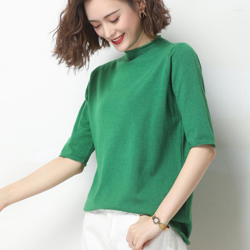 Women's Sweaters Women Turtleneck Knit Blouses Summer Elegant Shirts Half Sleeve Female Tops Thin Jumpers, Green
Women's Sweaters Women Turtleneck Knit Blouses Summer Elegant Shirts Half Sleeve Female Tops Thin Jumpers, Green