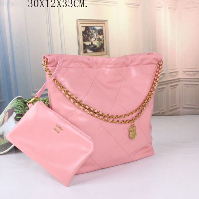 Quality Designer Handbags Women Beach Bag Fashion Knitting Purse Shoulder Large Tote With Chain Shopping bag pink, 30*12*33cm
Quality Designer Handbags Women Beach Bag Fashion Knitting Purse Shoulder Large Tote With Chain Shopping bag pink, 30*12*33cm