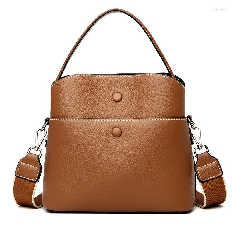 Evening Bags Fashion Buttons Design Caramel Solid Color Bucket Bag All-match Genuine Leather Women's Handbag 2 Straps Female Shoulder, Black
Evening Bags Fashion Buttons Design Caramel Solid Color Bucket Bag All-match Genuine Leather Women's Handbag 2 Straps Female Shoulder, Black