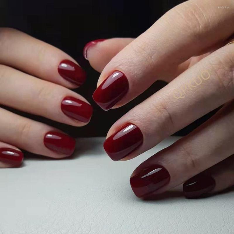 False Nails 24Pcs Shiny Dark Brown Short Square Fake Nail With Jelly Glue Artificial Press On DIY Full Cover Tips Manicure Tool, 15227
False Nails 24Pcs Shiny Dark Brown Short Square Fake Nail With Jelly Glue Artificial Press On DIY Full Cover Tips Manicure Tool, 15227