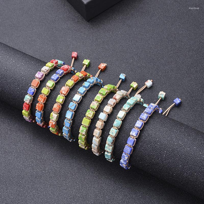 Strand Bohemia Ethnic Style Square Colorful Natural Stone Bracelet For Women Handmade Woven Beaded Adjustable Fashion Jewelry
Strand Bohemia Ethnic Style Square Colorful Natural Stone Bracelet For Women Handmade Woven Beaded Adjustable Fashion Jewelry