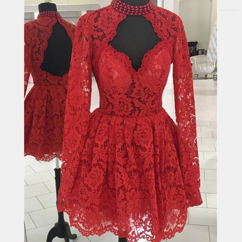 Party Dresses Short Prom High Neck Long Sleeves Red Full Lace Zipper Back Cocktail Dress Formal Evening Gowns, White
Party Dresses Short Prom High Neck Long Sleeves Red Full Lace Zipper Back Cocktail Dress Formal Evening Gowns, White
