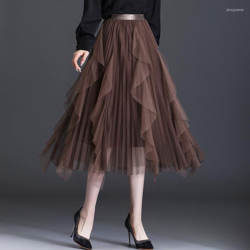Skirts Korean Fashion Irregular Mesh Gauze Pleated Skirt Women 2023 Spring Summer Vintage Elegant High Waist A-Line Women's, Brown
Skirts Korean Fashion Irregular Mesh Gauze Pleated Skirt Women 2023 Spring Summer Vintage Elegant High Waist A-Line Women's, Brown