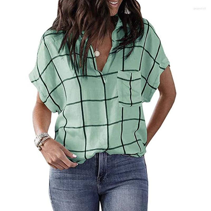 Women' T Shirts 2023 Spring/summer Women' Wear Plaid Print Pocket V-neck Short-sleeved Shirt, Pink
Women' T Shirts 2023 Spring/summer Women' Wear Plaid Print Pocket V-neck Short-sleeved Shirt, Pink