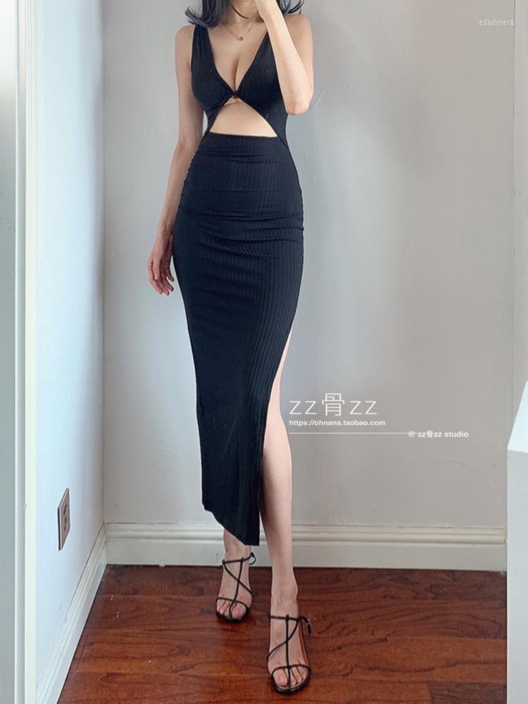 Casual Dresses Autumn Summer 2023 Elastic Slimming Backless Hollow Out Sexy Black Long Knitting Elasticity Wear Both Front And Back Dress Q7
Casual Dresses Autumn Summer 2023 Elastic Slimming Backless Hollow Out Sexy Black Long Knitting Elasticity Wear Both Front And Back Dress Q7